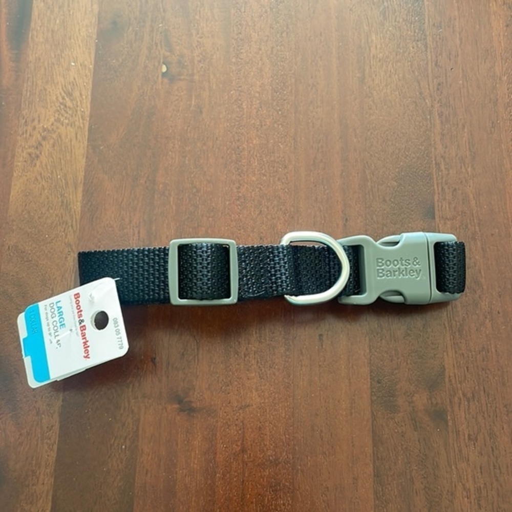 Boots & Batkley Large Black Gray Dog Collar pet up to 90 lbs